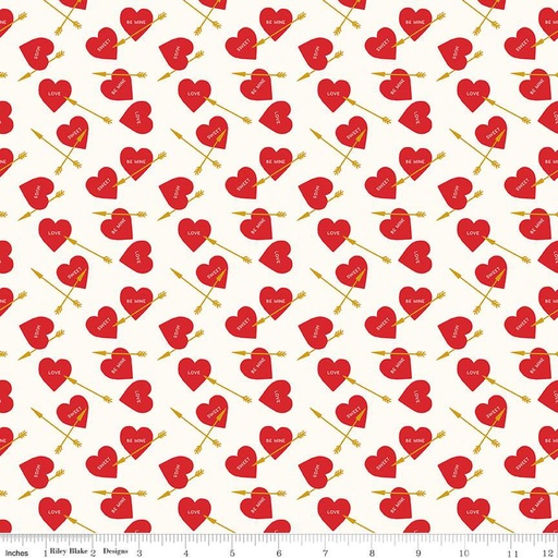 [SC15502-CREAM] Sweetheart Heart Arrows Cream Sparkle