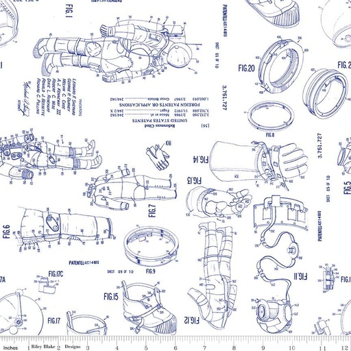 [C15485-WHITE] Outer Space by NASA Spacesuit Patent White