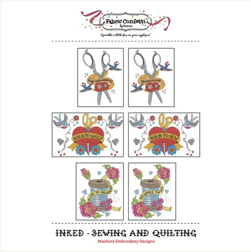 [Inked - Sewing and Quilting] Inked - Sewing and Quilting for Machine Embroidery Pattern