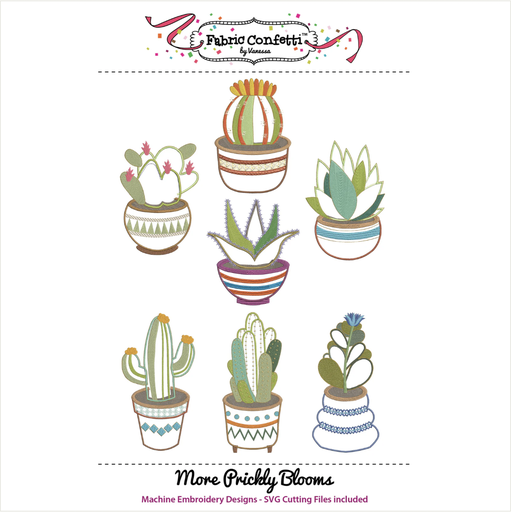 [More Prickly Blooms] More Prickly Blooms for Machine Embroidery Pattern