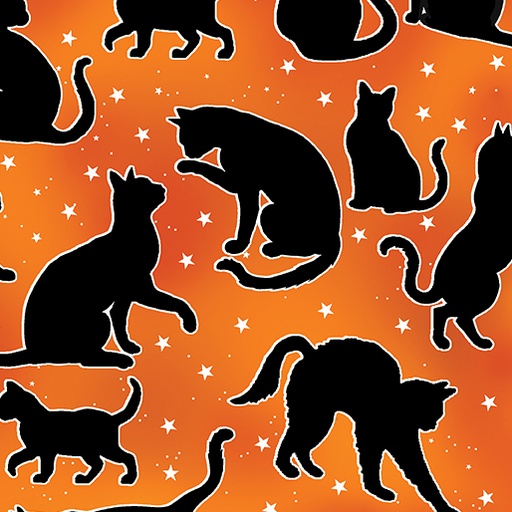 [12545G-38] Halloween Spirit Spooktacular Cats Orange