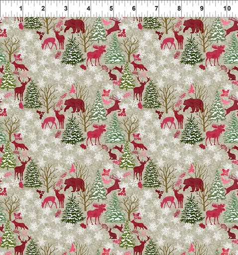 [3NW-1] Nature’s Winter-Forest Animals-Red